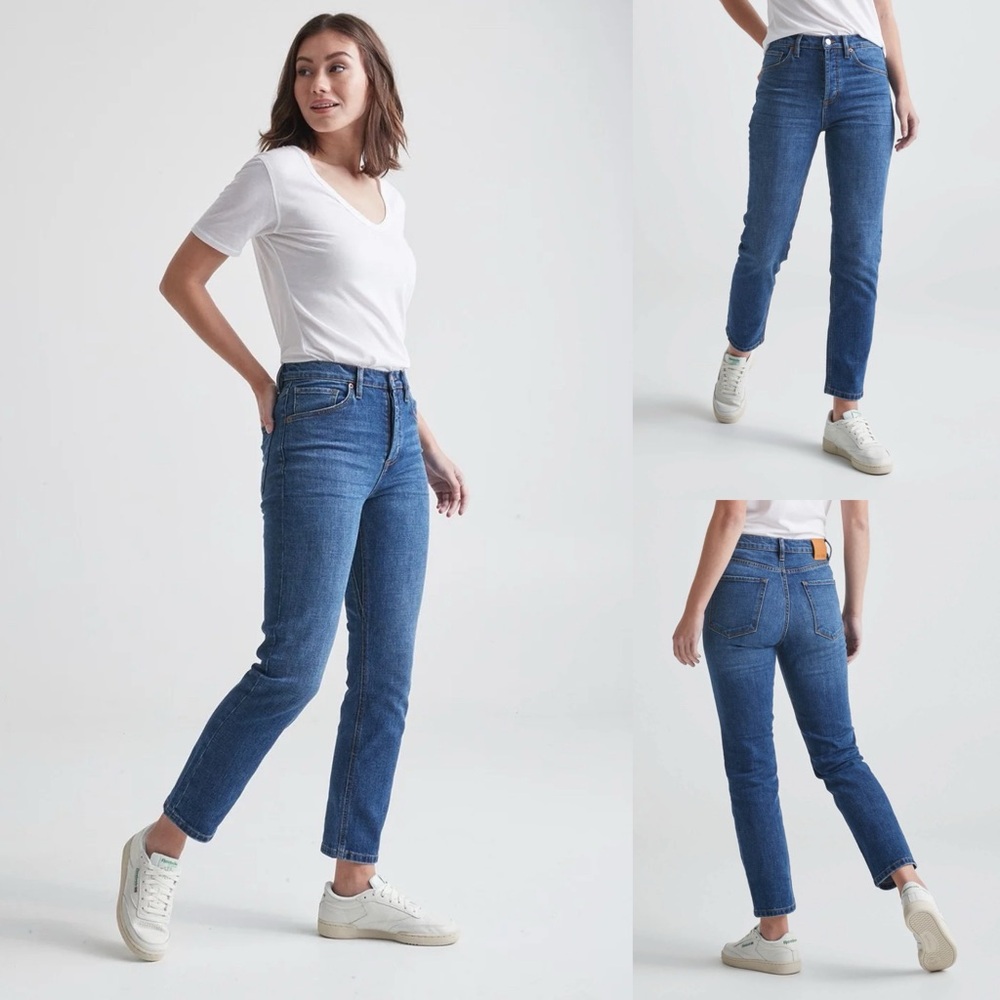 NWT DU/ER Midweight Performance Denim High Rise Straight (Button Fly)